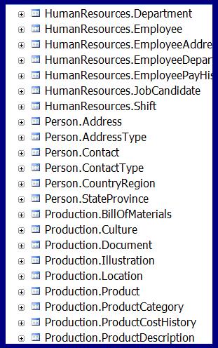 Viewing the fully qualified table name